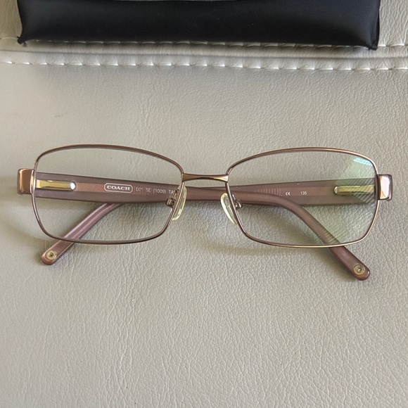 Coach Eyeglasses Frames LOUISE 1009 TAN Brown Square Full Rim Cat Eye 52-15-135 - Picture 1 of 4